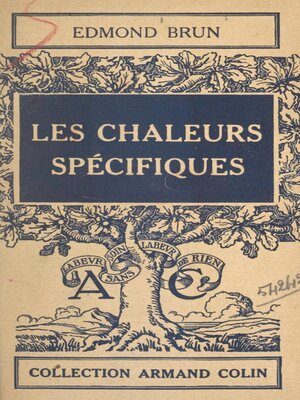 cover image of Les chaleurs spécifiques
